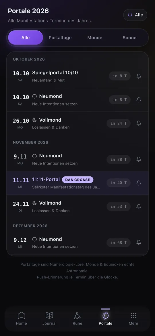 Manifest. – Einblick in die App