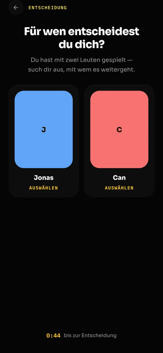 Für wen entscheidest du dich? Jonas oder Can