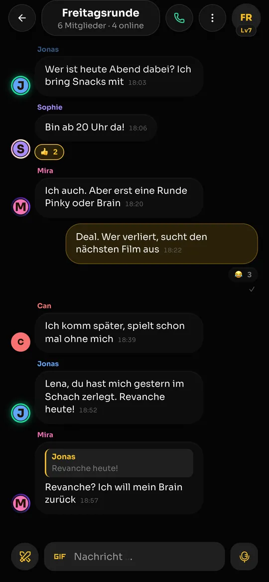 SOME: Gruppenchat Freitagsrunde