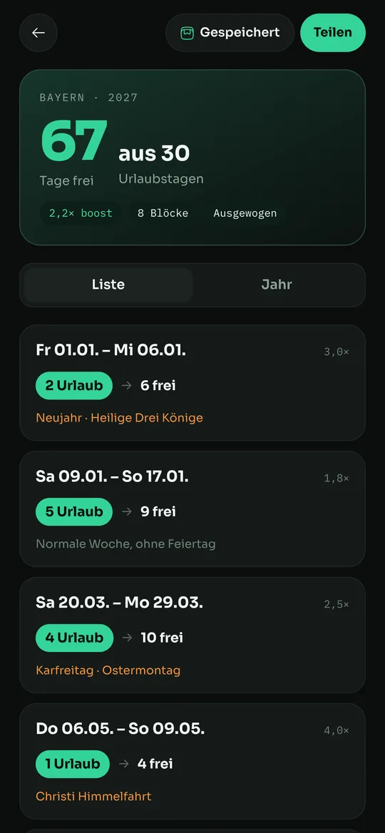urlaubmaXXing – Einblick in die App